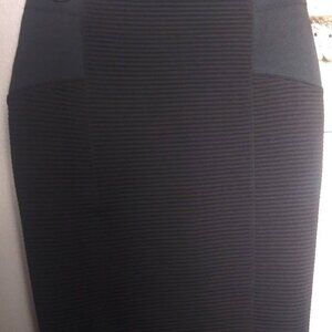 Belle Sky Ribbed Black Bodycon Pencil Skirt Women's Size M